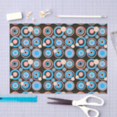 Retro Circles Party Coral Türkis Schwarz Seidenpapier (Handwerk)