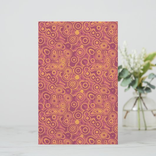 Retro Circles Scrapbook Paper Briefpapier (Stehend Vorderseite)