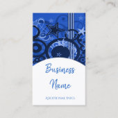 Retro Circles & Stars Blue Business Card 5 Visitenkarte (Vorderseite)