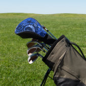 Retro Circles & Stars Blue Golf Headcover (In SItu)