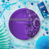 Retro Circles & Stars Lila Paper Tellers Pappteller (Party)