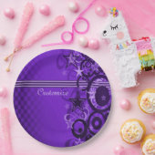 Retro Circles & Stars Lila Paper Tellers Pappteller (Party)