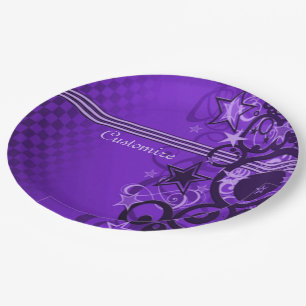 Retro Circles & Stars Lila Paper Tellers Pappteller