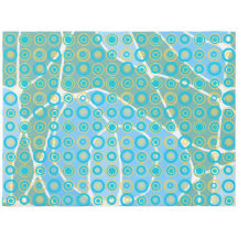 Retro Circles Yellow Turquoise Neuro Pastell Blue