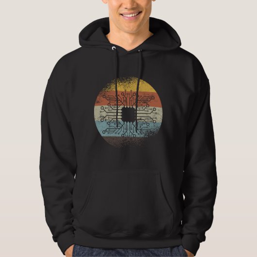 Retro Circuit Board Electronic Engineer Electricia Hoodie (Vorderseite)