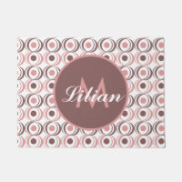 Retro Circular Earthy Tone Pink Mit Monogramm