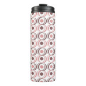 Retro Circular Earthy Tone Pink Mit Monogramm Thermosbecher (Vorderseite)