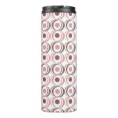 Retro Circular Earthy Tone Pink Mit Monogramm Thermosbecher (Rückseite)