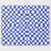 Retro Circus 70er Blau schachiges Muster Geschenkpapier (Flach)