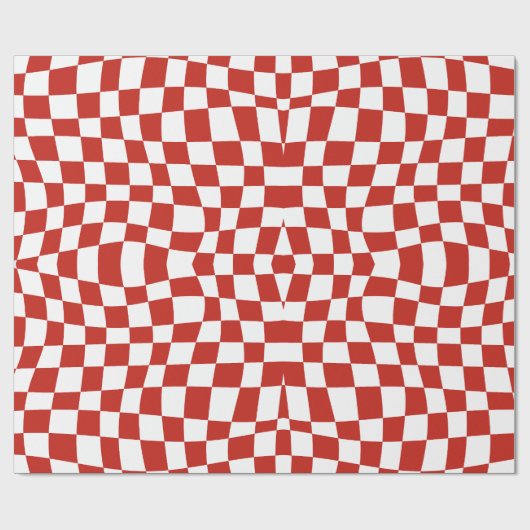 Retro Circus 70er trippiges, viereckiges Muster Geschenkpapier (Flach)