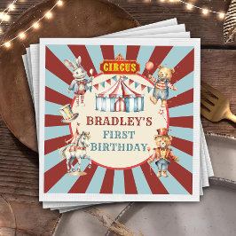 Retro Circus Animals Festival Geburtstag Serviette