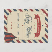 Retro Circus Baby Dusche Einladung (Rückseite)