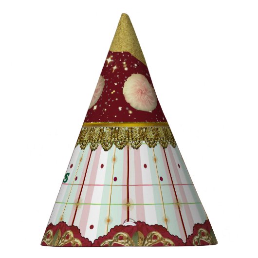 Retro Circus Carnival Hat - Pink Puff Partyhütchen (Rechts)