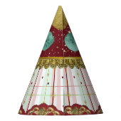 Retro Circus Carnival Hat - Teal Puff Partyhütchen (Rückseite)