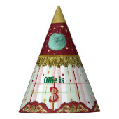 Retro Circus Carnival Hat - Teal Puff Partyhütchen (Vorderseite)