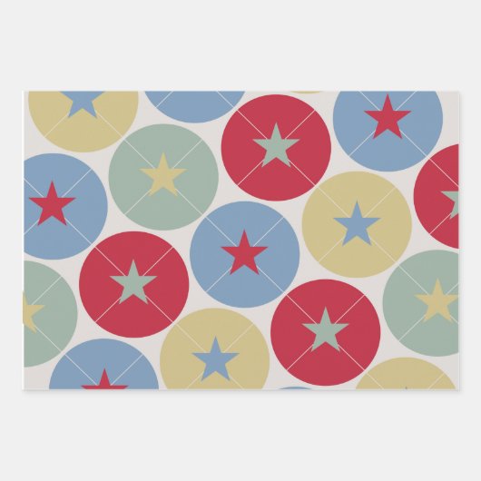 Retro Circus Classic Party Wrapping Paper Sheets Geschenkpapier Set (Vorderseite)