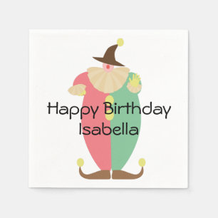 Retro Circus Clown Serviette