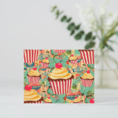Retro Circus Cupcakes Postkarte (Stehend Vorderseite)