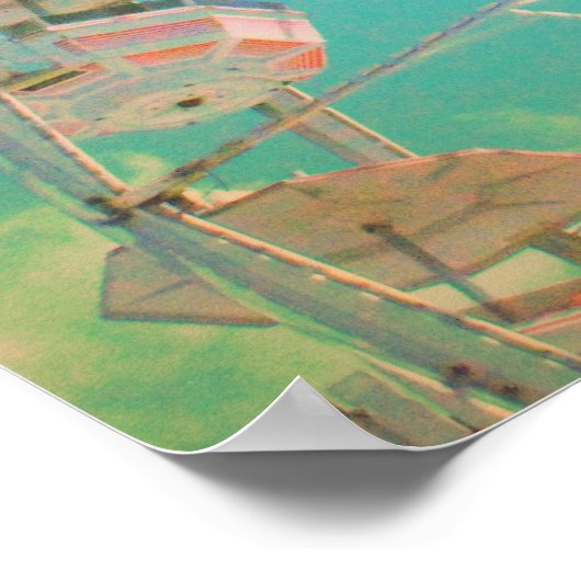 Retro Circus Ferris Wheel Foto - Poster (Ecke)