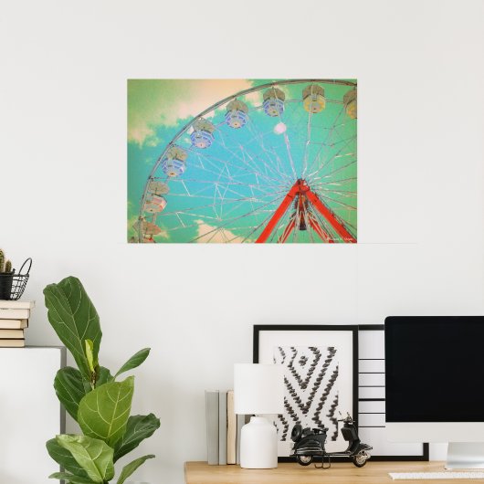 Retro Circus Ferris Wheel Foto - Poster (Heimbüro)