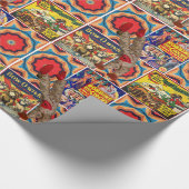 RETRO CIRCUS KINDERGESCHENKE WRAP WRAPPING PAPIER GESCHENKPAPIER (Ecke)