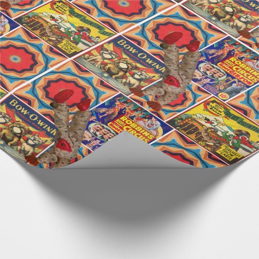RETRO CIRCUS KINDERGESCHENKE WRAP WRAPPING PAPIER GESCHENKPAPIER (Ecke)