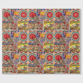 RETRO CIRCUS KINDERGESCHENKE WRAP WRAPPING PAPIER GESCHENKPAPIER (Flach)