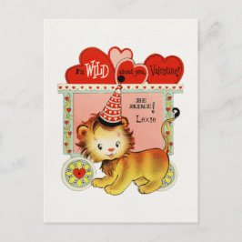 Retro-Circus lion Valentine des Kindes Postkarte