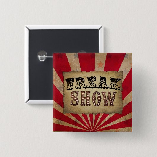 Retro Circus Poster Freak Show Button (Vorne & Hinten)