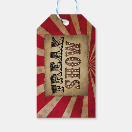 Retro Circus Poster Freak Show Geschenkanhänger (Vorderseite)