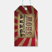 Retro Circus Poster Freak Show Geschenkanhänger (Rückseite)