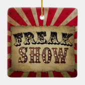 Retro Circus Poster Freak Show Keramikornament (Rückseite)