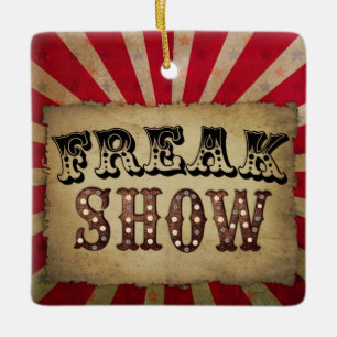 Retro Circus Poster Freak Show Keramikornament