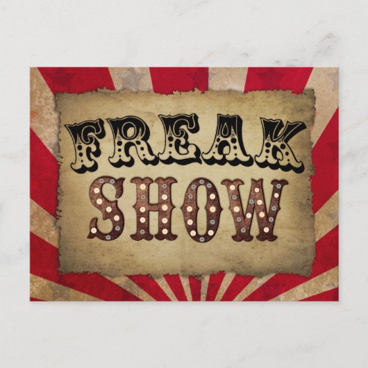 Retro Circus Poster Freak Show Postkarte (Vorderseite)