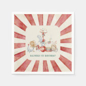 Retro Circus Theme Birthday Paper Napkins Serviette (Vorderseite)
