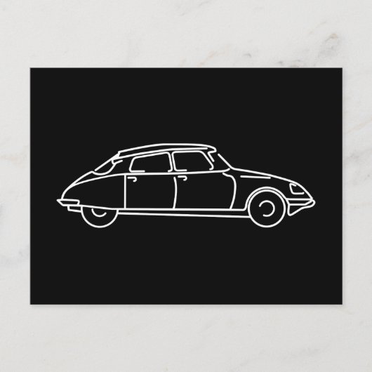 Retro Citroen DS 19 der Haifisch T-Shirt Postkarte (Vorderseite)