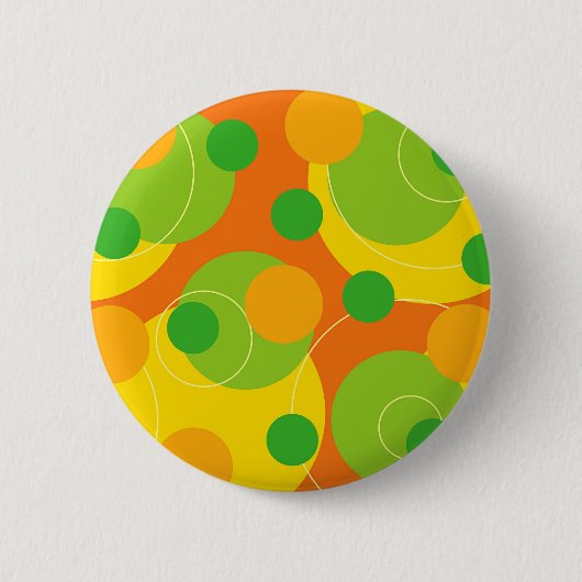 Retro Citrus Fun Bubbly Dots Niedlich farbige Tast Button (Vorderseite)