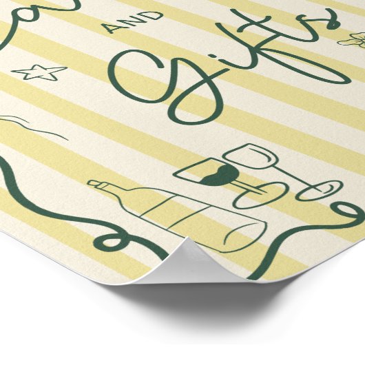 Retro citrus green hand drawn cards gift wedding poster (Ecke)