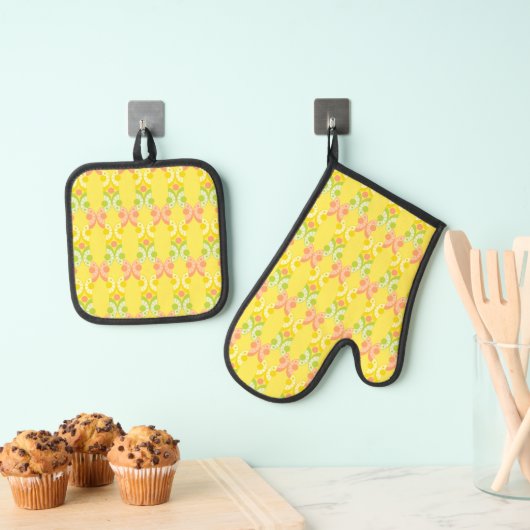 Retro Citrus Ofenhandschuh & Topflappen-Set (Insitu (Hängend))