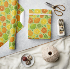 Retro-Citrus-Pop-Art-Geschenkpapier Geschenkpapier