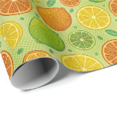 Retro-Citrus-Pop-Art-Geschenkpapier Geschenkpapier (Rolleneckpunkt)