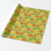 Retro Citrus Pop Art Gift Wrap Geschenkpapier (Ungerollt)