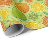 Retro Citrus Pop Art Gift Wrap Geschenkpapier (Rolleneckpunkt)