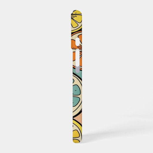 Retro Citrus Slice iPhone 16 Hülle (Linke Seite)