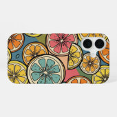 Retro Citrus Slice iPhone 16 Hülle (Rückseite (Horizontal))