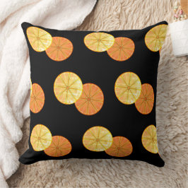 Retro Citrus Slices Throw Kissen