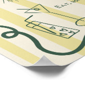 Retro Citrus Yellow Hand drawn Wedding Welcome Poster (Ecke)