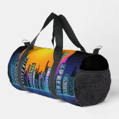 Retro City-1 Druckknopfbeutel Duffle Bag (Rechte Ecke)