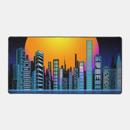 Retro City-1 Gaming-Mousepad Schreibtischunterlage (Vorderseite)