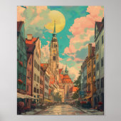 Retro City München Deutschland Poster (Vorne)